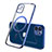 Custodia Silicone Trasparente Ultra Slim Morbida con Mag-Safe Magnetic M01 per Apple iPhone 12 Mini Blu