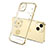 Custodia Silicone Trasparente Ultra Sottile Cover Fiori per Apple iPhone 13 Mini Oro