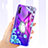 Custodia Silicone Trasparente Ultra Sottile Cover Fiori per Huawei P Smart Pro (2019) Blu