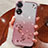 Custodia Silicone Trasparente Ultra Sottile Cover Fiori per Oppo A58 4G Rosa