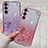 Custodia Silicone Trasparente Ultra Sottile Cover Fiori per Samsung Galaxy S23 5G