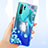 Custodia Silicone Trasparente Ultra Sottile Cover Fiori T01 per Huawei P30 Pro Blu