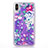 Custodia Silicone Trasparente Ultra Sottile Cover Fiori T18 per Apple iPhone X Viola