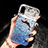 Custodia Silicone Trasparente Ultra Sottile Cover Fiori T19 per Apple iPhone Xs Blu