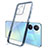 Custodia Silicone Trasparente Ultra Sottile Cover Morbida H01 per Vivo Y55s 5G Blu