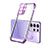 Custodia Silicone Trasparente Ultra Sottile Cover Morbida H09 per Samsung Galaxy S22 Ultra 5G Viola