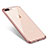 Custodia Silicone Trasparente Ultra Sottile Cover Morbida Q06 per Apple iPhone 7 Plus Oro Rosa