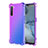 Custodia Silicone Trasparente Ultra Sottile Cover Morbida Sfumato G01 per Oppo F15 Viola