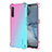 Custodia Silicone Trasparente Ultra Sottile Cover Morbida Sfumato G01 per Oppo Find X2 Lite Ciano