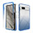 Custodia Silicone Trasparente Ultra Sottile Morbida Cover Fronte e Retro 360 Gradi Sfumato JX1 per Google Pixel 7a 5G Blu