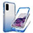 Custodia Silicone Trasparente Ultra Sottile Morbida Cover Fronte e Retro 360 Gradi Sfumato JX1 per Samsung Galaxy S20 Blu