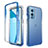 Custodia Silicone Trasparente Ultra Sottile Morbida Cover Fronte e Retro 360 Gradi Sfumato per OnePlus 9 5G Blu