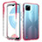 Custodia Silicone Trasparente Ultra Sottile Morbida Cover Fronte e Retro 360 Gradi Sfumato per Realme C21Y Rosso