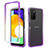 Custodia Silicone Trasparente Ultra Sottile Morbida Cover Fronte e Retro 360 Gradi Sfumato per Samsung Galaxy A03s Viola