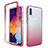 Custodia Silicone Trasparente Ultra Sottile Morbida Cover Fronte e Retro 360 Gradi Sfumato per Samsung Galaxy A50 Rosso