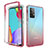 Custodia Silicone Trasparente Ultra Sottile Morbida Cover Fronte e Retro 360 Gradi Sfumato per Samsung Galaxy A52 4G Rosso