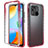Custodia Silicone Trasparente Ultra Sottile Morbida Cover Fronte e Retro 360 Gradi Sfumato per Xiaomi Redmi 10 India Rosso