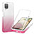 Custodia Silicone Trasparente Ultra Sottile Morbida Cover Fronte e Retro 360 Gradi Sfumato YB1 per Samsung Galaxy A12 Rosa