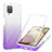 Custodia Silicone Trasparente Ultra Sottile Morbida Cover Fronte e Retro 360 Gradi Sfumato YB1 per Samsung Galaxy F12 Viola