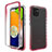 Custodia Silicone Trasparente Ultra Sottile Morbida Cover Fronte e Retro 360 Gradi Sfumato ZJ1 per Samsung Galaxy A03 Rosso