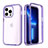 Custodia Silicone Trasparente Ultra Sottile Morbida Cover Fronte e Retro 360 YJ1 per Apple iPhone 13 Pro Max Viola