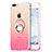 Custodia Silicone Trasparente Ultra Sottile Morbida Sfumato con Anello Supporto per Apple iPhone 7 Plus Rosa