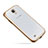 Custodia Silicone Trasparente Ultra Sottile Morbida T02 per Samsung Galaxy S4 IV Advance i9500 Oro