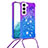 Custodia Silicone Ultra Sottile Cover Morbida Sfumato Y01B per Samsung Galaxy S21 FE 5G Blu