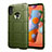 Custodia Silicone Ultra Sottile Morbida 360 Gradi Cover S01 per Samsung Galaxy A11 Verde Militare