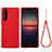 Custodia Silicone Ultra Sottile Morbida 360 Gradi Cover S01 per Sony Xperia 1 III Rosso