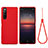 Custodia Silicone Ultra Sottile Morbida 360 Gradi Cover S01 per Sony Xperia 10 III SOG04 Rosso