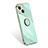 Custodia Silicone Ultra Sottile Morbida Cover con Anello Supporto per Apple iPhone 13 Mini Verde