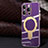 Custodia Silicone Ultra Sottile Morbida Cover con Mag-Safe Magnetic C01 per Apple iPhone 12 Pro Viola