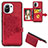 Custodia Silicone Ultra Sottile Morbida Cover con Magnetico A09 per Xiaomi Mi 11 5G Rosso