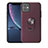 Custodia Silicone Ultra Sottile Morbida Cover con Magnetico Anello Supporto A01 per Apple iPhone 11 Viola