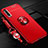 Custodia Silicone Ultra Sottile Morbida Cover con Magnetico Anello Supporto A01 per Huawei P Smart Pro (2019) Rosso