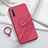 Custodia Silicone Ultra Sottile Morbida Cover con Magnetico Anello Supporto A01 per Huawei P smart S Rosso Rosa