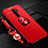 Custodia Silicone Ultra Sottile Morbida Cover con Magnetico Anello Supporto A01 per Oppo A11 Rosso