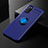 Custodia Silicone Ultra Sottile Morbida Cover con Magnetico Anello Supporto A01 per Oppo A72 Blu