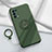 Custodia Silicone Ultra Sottile Morbida Cover con Magnetico Anello Supporto A01 per Oppo Find X3 Lite 5G Verde Notte