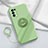 Custodia Silicone Ultra Sottile Morbida Cover con Magnetico Anello Supporto A01 per Oppo Find X3 Lite 5G Verde Pastello