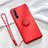 Custodia Silicone Ultra Sottile Morbida Cover con Magnetico Anello Supporto A01 per Oppo Reno3 Pro Rosso