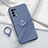 Custodia Silicone Ultra Sottile Morbida Cover con Magnetico Anello Supporto A01 per Oppo Reno5 Pro 5G Grigio Lavanda