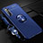 Custodia Silicone Ultra Sottile Morbida Cover con Magnetico Anello Supporto A01 per Realme XT Blu