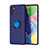 Custodia Silicone Ultra Sottile Morbida Cover con Magnetico Anello Supporto A01 per Samsung Galaxy A21s Blu