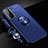 Custodia Silicone Ultra Sottile Morbida Cover con Magnetico Anello Supporto A01 per Samsung Galaxy S21 5G Blu