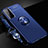 Custodia Silicone Ultra Sottile Morbida Cover con Magnetico Anello Supporto A01 per Samsung Galaxy S21 FE 5G Blu