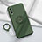 Custodia Silicone Ultra Sottile Morbida Cover con Magnetico Anello Supporto A01 per Vivo Y20 Verde Notte