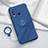 Custodia Silicone Ultra Sottile Morbida Cover con Magnetico Anello Supporto A01 per Vivo Y50 Blu