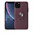 Custodia Silicone Ultra Sottile Morbida Cover con Magnetico Anello Supporto A02 per Apple iPhone 11 Pro Viola